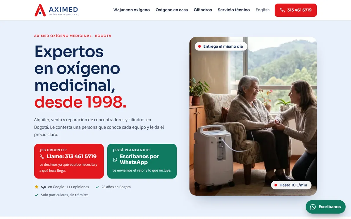 Página web nueva de AXIMED