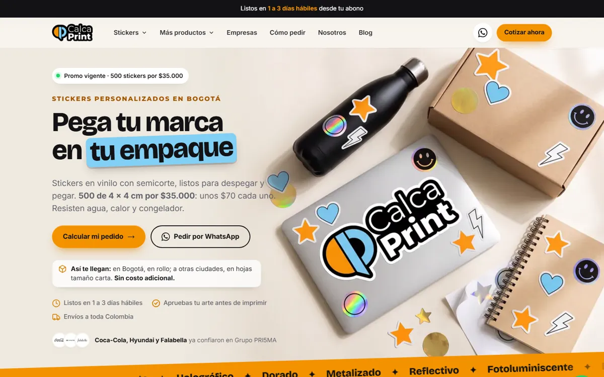Página web de Calcaprint